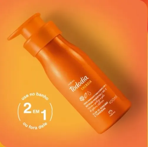 Creme Energizante Corporal 2 em 1 Tododia Energia 400 ml