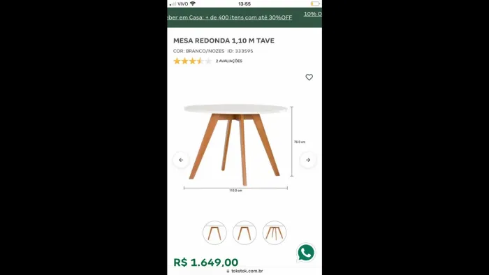 Mesa Redonda Tave | TOKSTOK 1,10x1,10