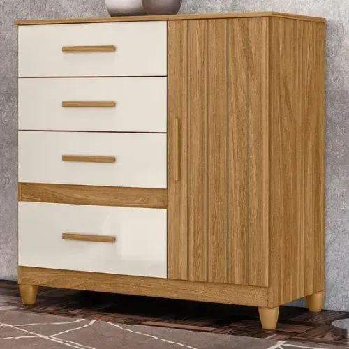 Comoda Venus Quarto com 4 Gavetas e 1 Porta - Moval