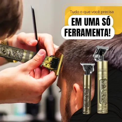 Máquina Maquininha De Cortar Cabelo Barbeador Elétrico Aparador De Pelos Acabamento Dragão
