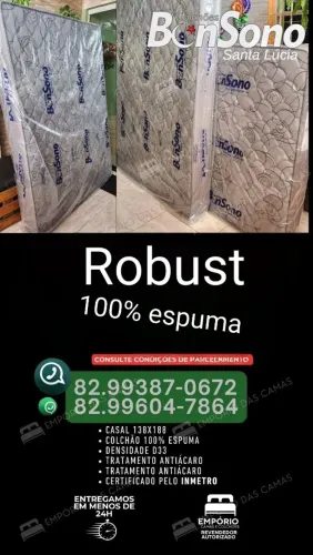 Colchão D33 Robust 100% Espuma Casal 138x188