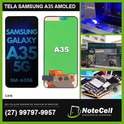 Tela Display Para Samsung A35 Amoled Original Bordas Finas Igual A Nacional 3.919