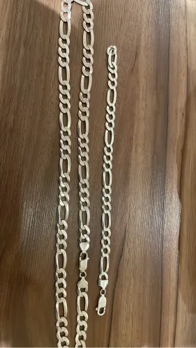 Corrente de prata 10 cm + pulseira de prata cm