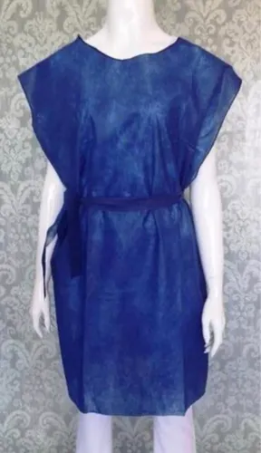 Avental Azul Marinho/ Branco com manga