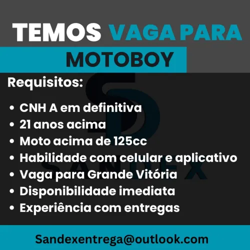 Vaga para motoboy fixo
