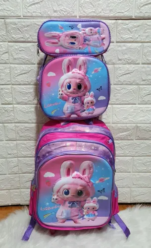 Mochila infantil 3D com carrinho