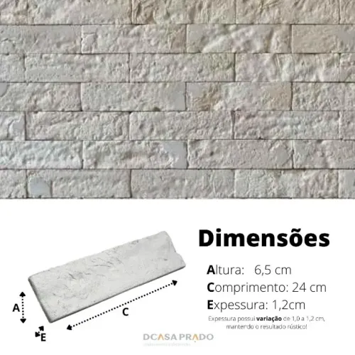 Tijolinho Branco  Cimentício - Brick - Dcasa Prado
