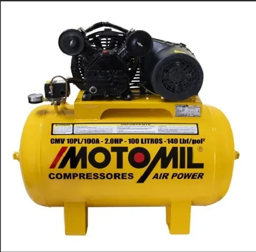 Compressor de Ar 10 Pés 100L 2HP Monofásico 220V CMV-10PL/100A Motomil