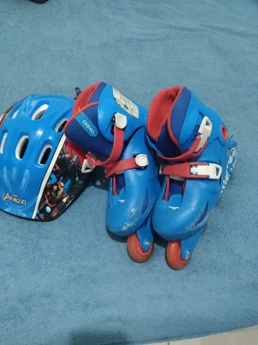 Patins Infantil Play 3, tamanho 36 + Joelheira, Cotoveleira e Capacete