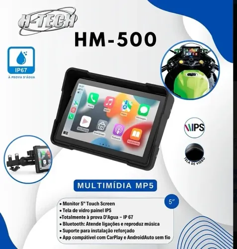 Multimídia H-tech Hm-500 Para Moto Espelhamento Sem Fio