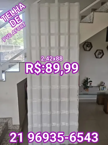 Telha de PVC Afort Branca pagamento na entrega entregamos todo RJ 