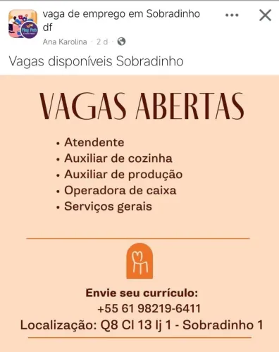 Vagas disponíveis