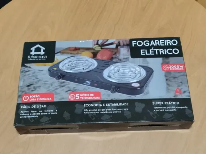 Fogão Elétrico Portátil 2 Bocas Mesa 220v 2000W Novo