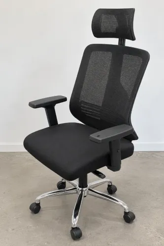 Cadeira De Escritório Ergonómica Tela Mesh Com Encosto De Cabeça
