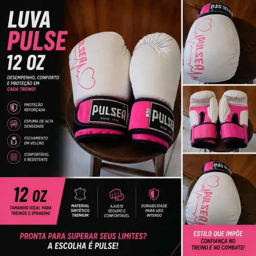 Luvas de Muay-Thai da pulser usada uma vez