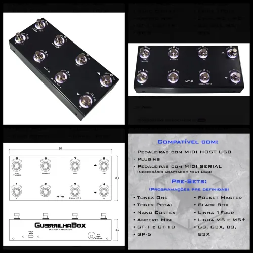 Controlador midi MT8