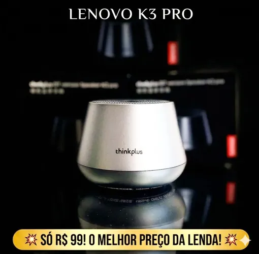 Caixa de Som Bluetooth Lenovo K3 Pro (Original) - Melhor que JBL GO