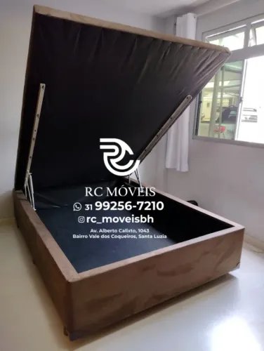 Cama Box Baú Casal Inteiriço 1,38x1,88 Blindado com Pistão a Gás Alta Resistência