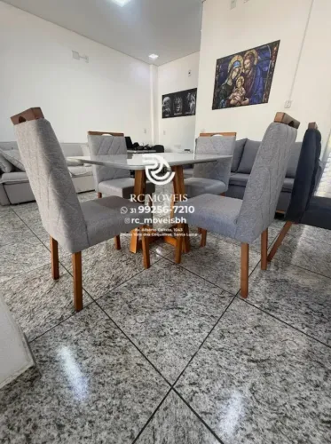Mesa de jantar 1,20x0,80 Tampo Vidro + 4 Cadeiras Madeira maciça - Com Nota Fiscal