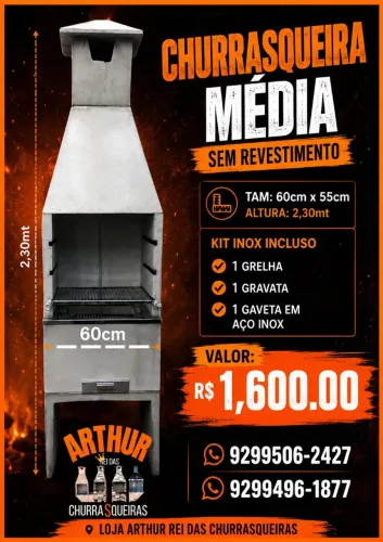 Churrasqueira natural sem revestimento a partir de 