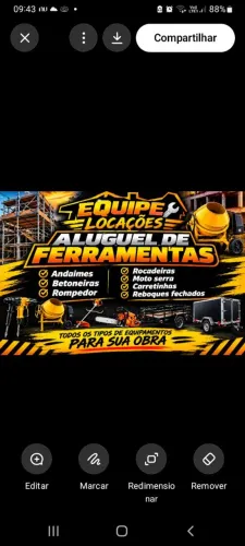 Aluguel de ferramentas equipamentos para sua obra. 