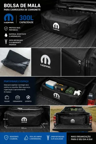 <br>Bolsa Mala Mopar para Caçamba de Camionete - 407L (Modelo GG)