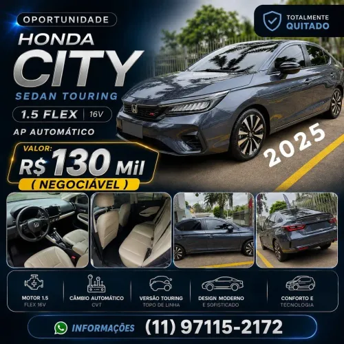 Honda City Sedan Touring 1.5 Flex 16V 4P Aut. 2025