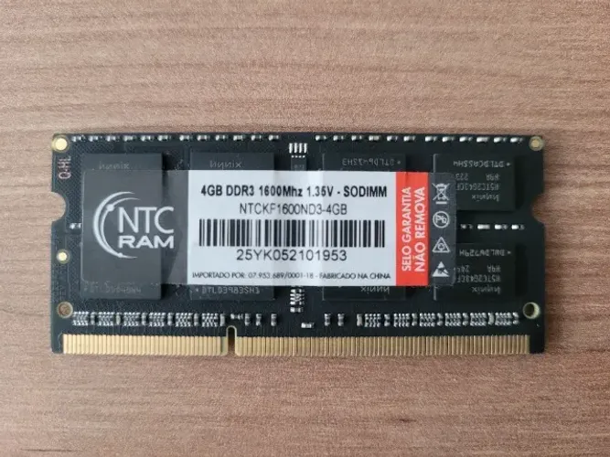 Memoria DDR3 1600Mhz 4GB p/ notebook   
