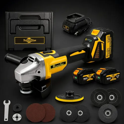 Esmerilhadeira Sem Fio 48V com 2 Baterias + Kit Completo