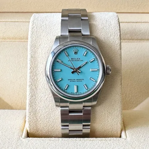 Relógio Rolex oyster perpetual azul automático novo
