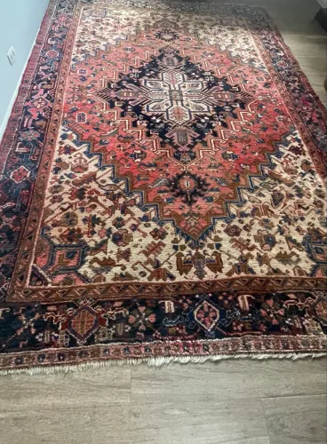Tapete Persa Heriz legítimo antigo 3,15 X 2,20