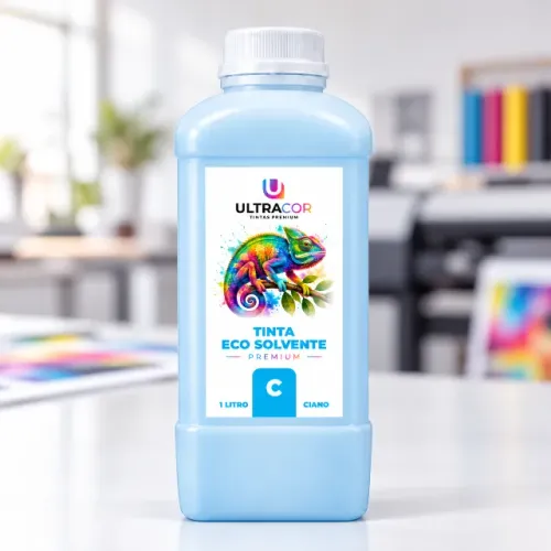 Tinta Eco Solvente UltraCor Cyan 1 Litro - PRONTA ENTREGA