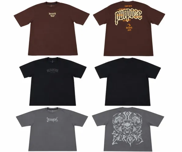 Kit 5 camisas oversized berserk