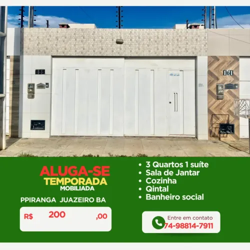 Casa Mobiliada para Aluguel no Bairro Piranga  Juazeiro/BA