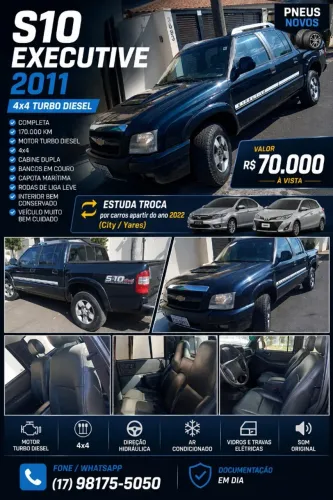 Chevrolet S10 Pick-up Exec. 2.8 4X4 CD TB Int.dies 2011