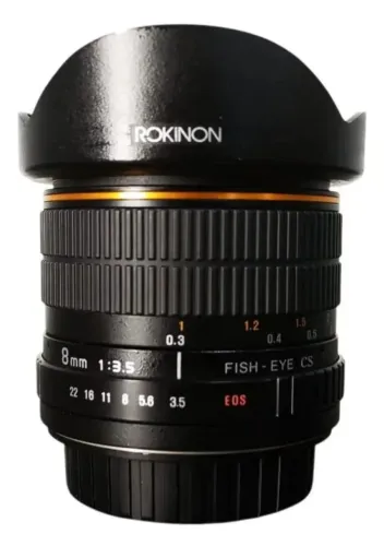 Lente grande Angular 8mm Fish eye Rokinon F/3.5 Para Canon.