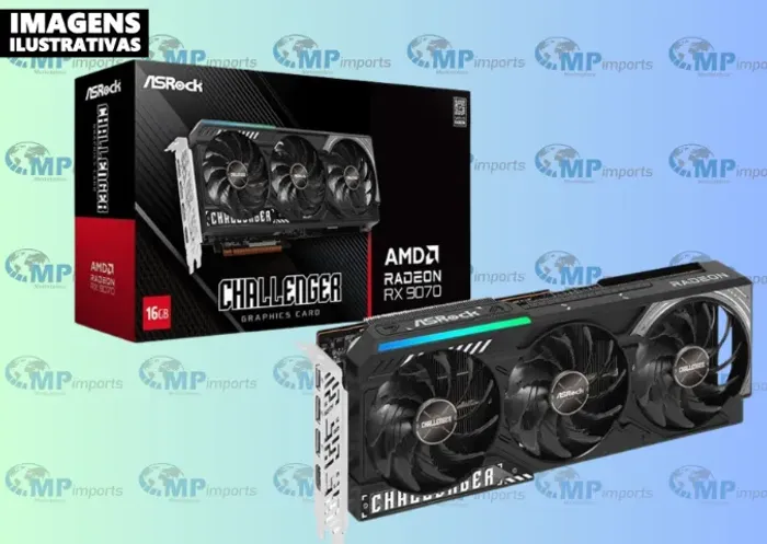 Loja MP Imports: Placa de Vídeo ASRock RX 9070 XT SLD 16G AMD Radeon, ARGB, 16GB