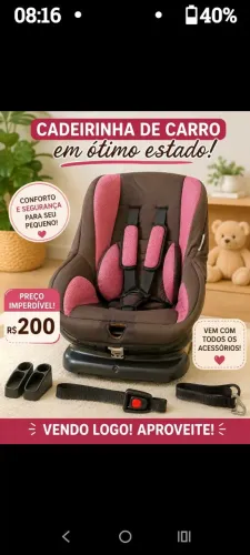 Vendo uma cadeirinha para bebê de carro