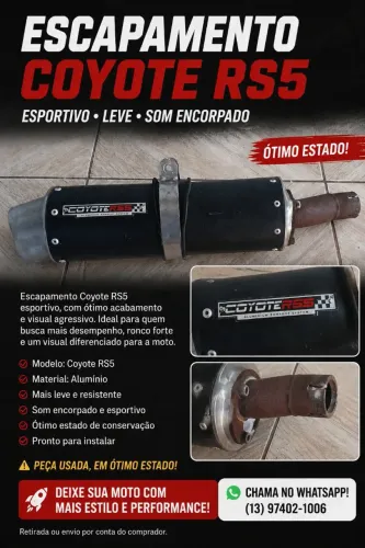 Vende escapamento esportivo cb Twister