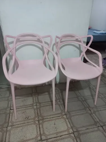 2 cadeiras Allegra rosa claro