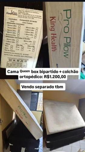 Box bipartido queen + colchão ortopédico ACEITO PROPOSTA