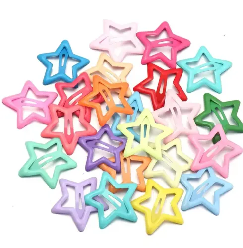 Kit 50 presilhas estrela coloridas