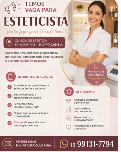 Vaga de esteticista