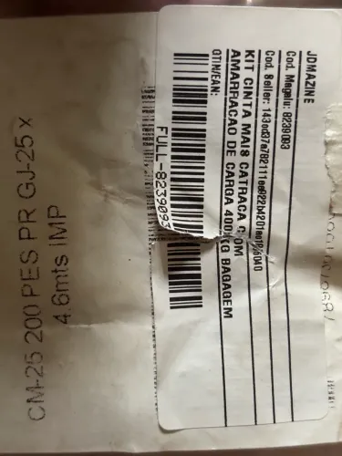 Kit Cinta mais catraca com amarração de carga 400kg