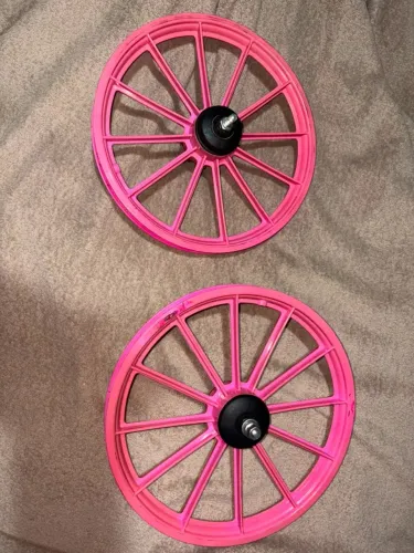 Par de Rodas Plásticas para Bicicleta Infantil 9" Rosa