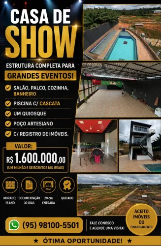 CASA DE SHOW À VENDA - OPORTUNIDADE!