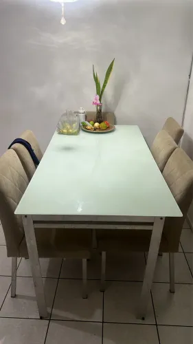 Mesa de vidro 6 lugares