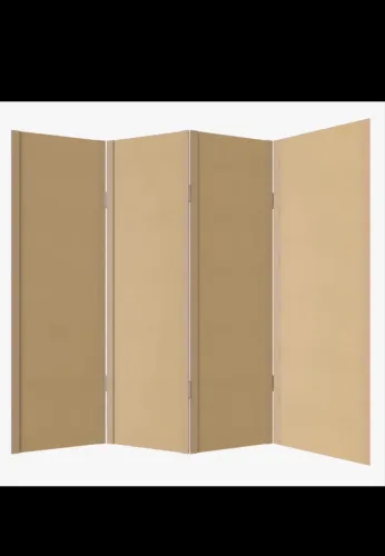 Biombos 4 Folha Divisor Divisória Painel Separador De Ambiente Madeira Mdf Cru Sanfonado