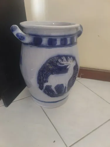 De$880 por$790 Vaso porcelana imagem de cervo 37cm nobreza força renovação