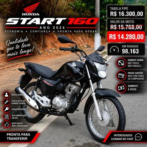 Honda CG 160 Start 2024 à venda ? R$ 14.280,00<br>